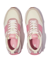 F-Mode Flow Sneaker - Leather & Suede Mix Cream/Pinkperfect
