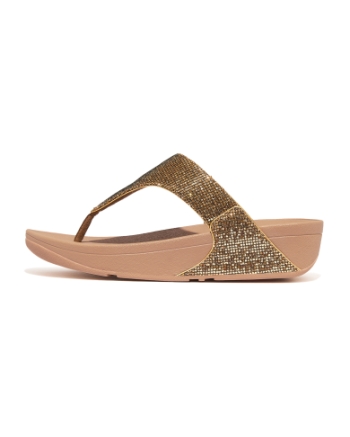 FitFlop Lulu Toe Post - Glitterball Old Gold