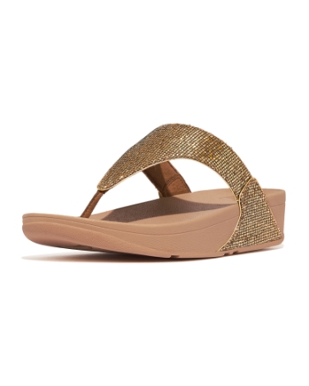 FitFlop Lulu Toe Post - Glitterball Old Gold