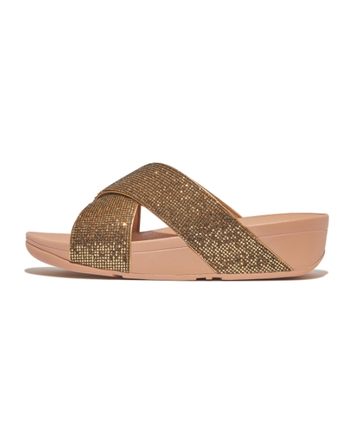 Lulu Cross Slide - Glitterball Old Gold