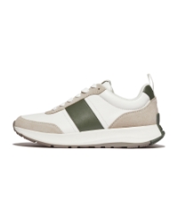 F-Mode Flow Sneaker - Leather White/Safari Green