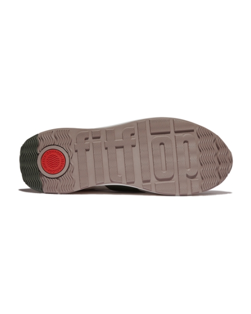 F-Mode Flow Sneaker - Leather White/Safari Green
