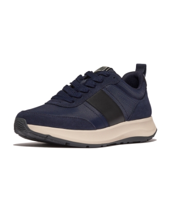 FitFlop F-Mode Flow Sneaker - Mixed Materials Midnight Navy/Black