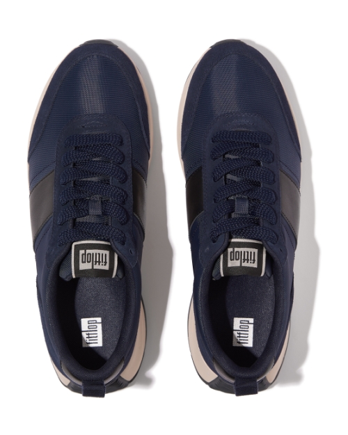 F-Mode Flow Sneaker - Mixed Materials Midnight Navy/Black