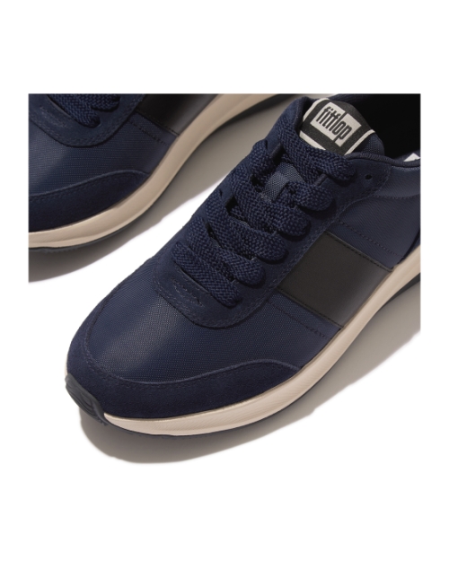 F-Mode Flow Sneaker - Mixed Materials Midnight Navy/Black