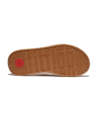 F-Mode Espadrille Leather Flatform Cross Slides Platino