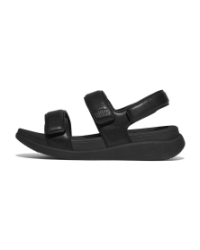 F-Mode Go Adjustable Flatform Back-Strap Sandals All Black