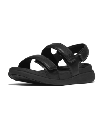 FitFlop F-Mode Go Adjustable Flatform Back-Strap Sandals All Black