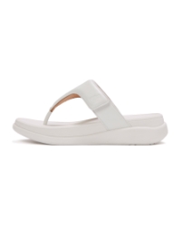 F-Mode Go Adjustable Flatform Toe-Post Sandals Urban White