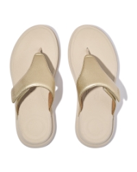 F-Mode Go Adjustable Flatform Toe-Post Sandals Platino