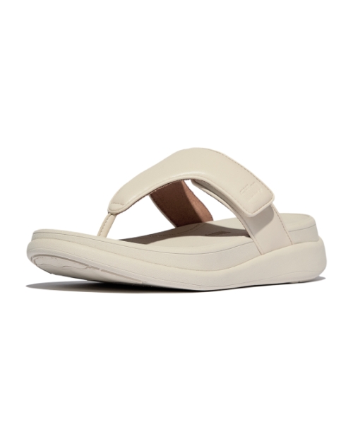 F-Mode Go Adjustable Flatform Toe-Post Sandals Paris Beige
