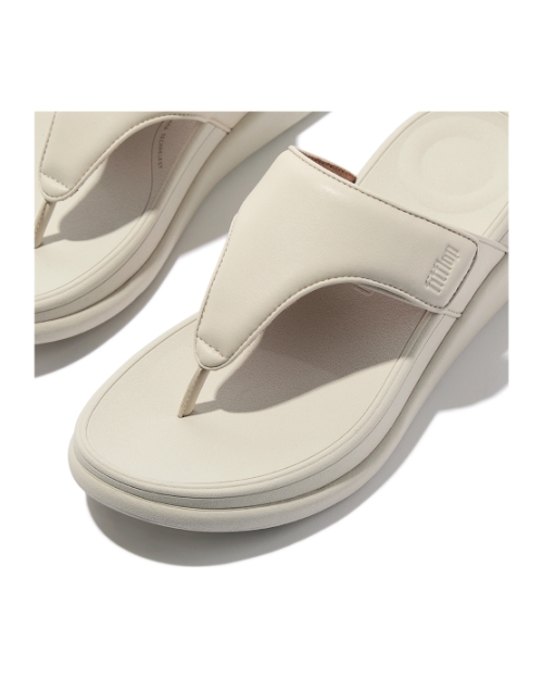 F-Mode Go Adjustable Flatform Toe-Post Sandals Paris Beige