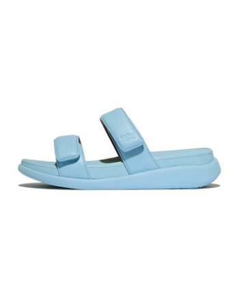 FitFlop F-Mode Go Adjustable Flatform Two-Bar Slides Bondi Blue