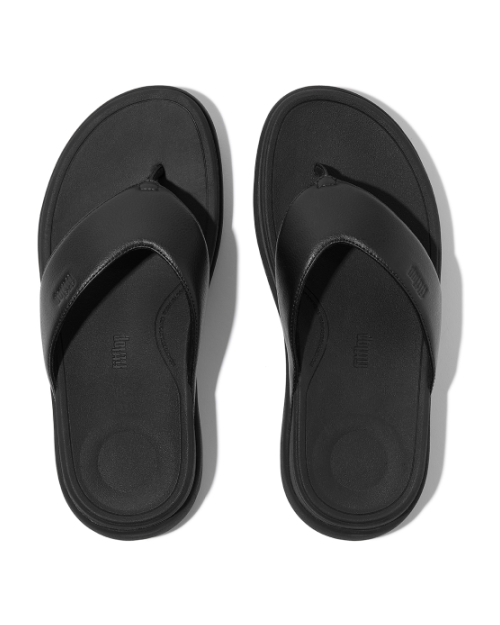 F-Mode Go Mens Toe-Post Sandals All Black
