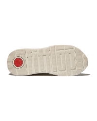 F-Mode Leather/Suede/Metallic Flatform Sneakers Urban White/Platino