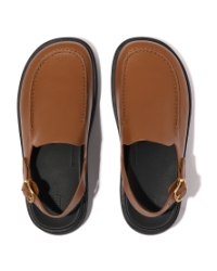 Gen-FF Leather Back-Strap Moc Mules Deep Tan