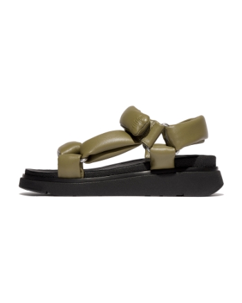 FitFlop Gen-FF Soft-Leather Back-Strap Sandals Camo-Green