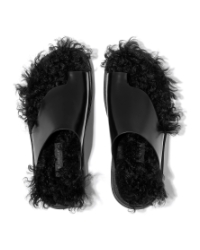 Gen-FF X Roksanda Cut-Out Leather Slides Black
