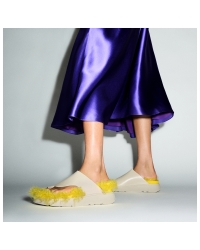 Gen-FF X Roksanda Cut-Out Leather Slides Elderflower/Marigold