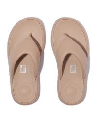 Iqushion D-Luxe Padded Leather Toe-Post Sandals Classic Beige