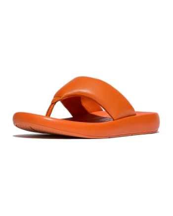 FitFlop Iqushion D-Luxe Padded Leather Toe-Post Sandals Satsuma