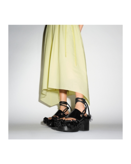Platfforms X Roksanda Heeled Ankle-Tie T/P Sandals Black