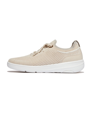 FitFlop Super-Q Knit Slip-On Laced Sneakers Paris Beige