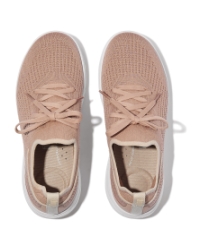 Super-Q Knit Slip-On Laced Sneakers Beige Buff/Rose Gold