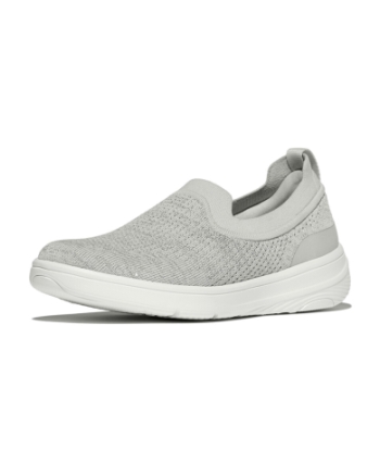 FitFlop Super-Q Knit Slip-Ons Arctic Grey/Silver